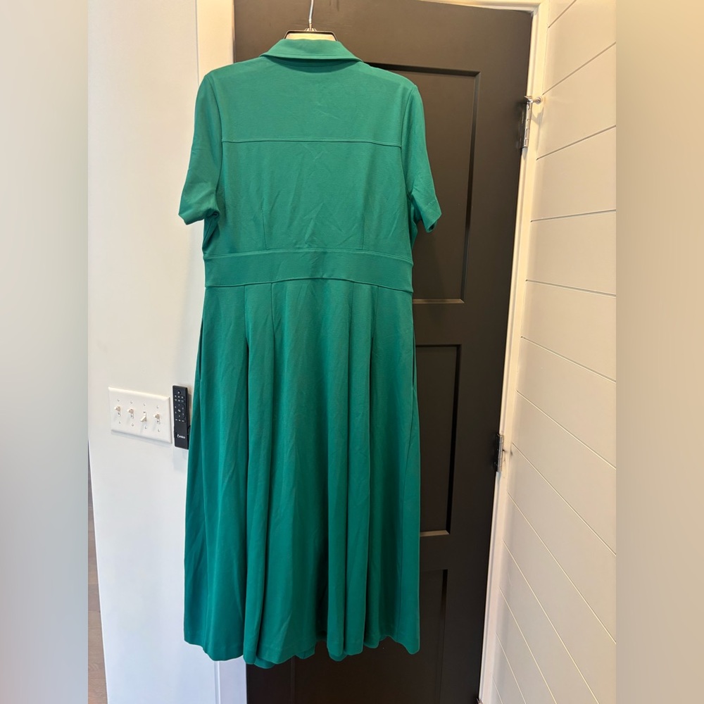 Boden Emerald Green Button-Front Midi Dress - Picture 7 of 13